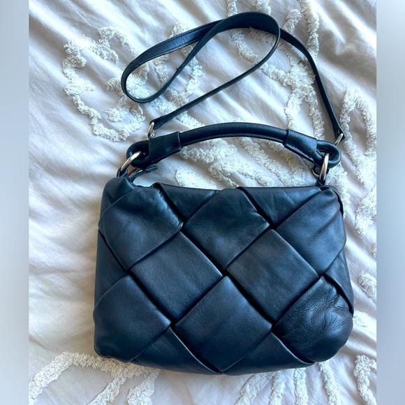 & Other Stories Crossbody Woven Leather Bag, Black - Picture 1 of 6